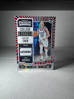 24-25 UConn Huskies NIL College Ticket Red White Blue #7 Kaitlyn Chen CHAMPIONS