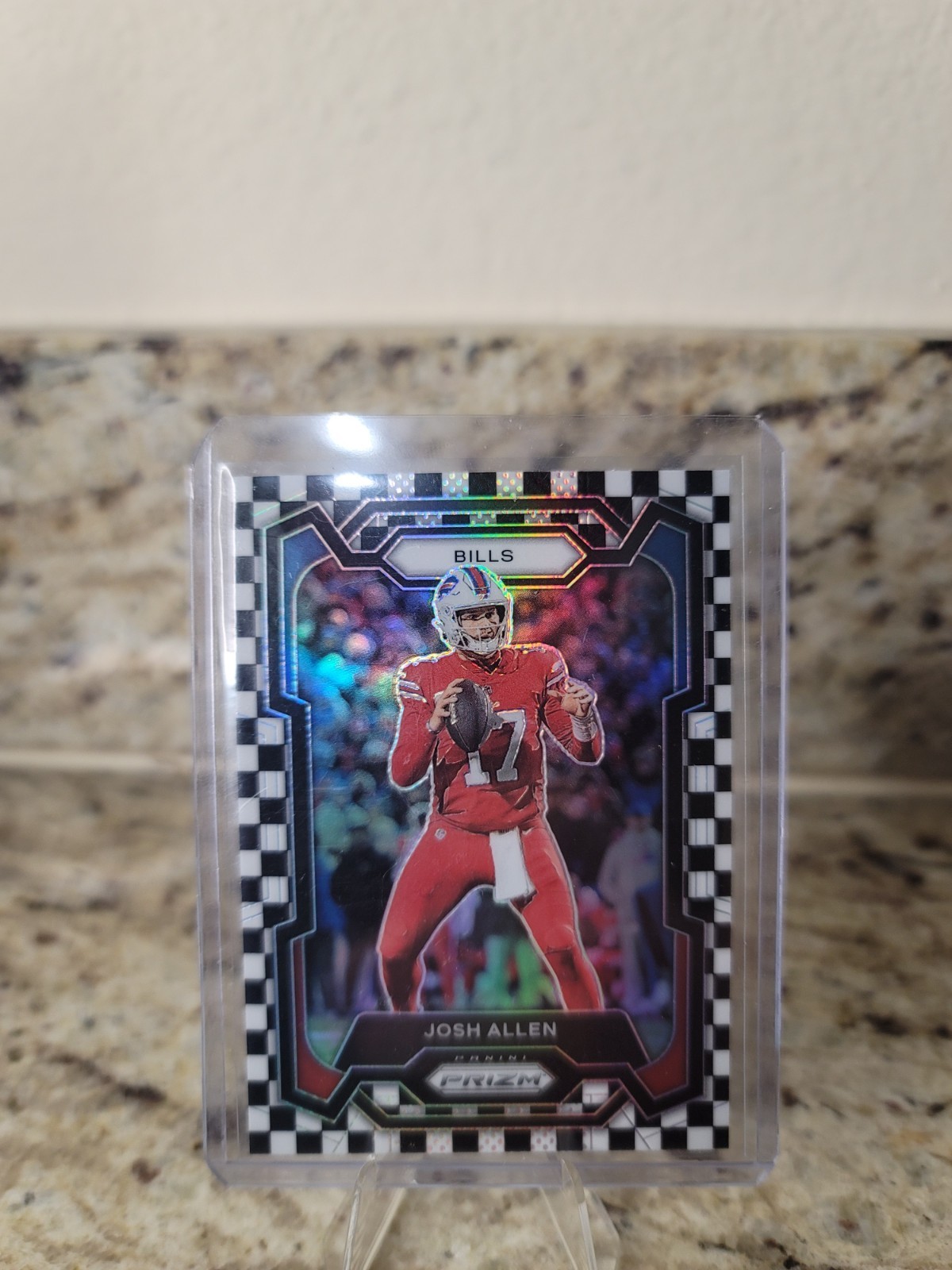 2023 Panini Prizm - Josh Allen #32 Black & White Checker Prizm Buffalo Bills