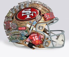 Joe Montana 49ers Signed Speed Flex Authentic Helmet - Art by Charles Fazzino