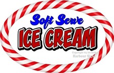 Ice Cream Soft Serve DECAL Food Concession Vinyl Sign Sticker so Choose Size 