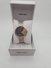 Nine West Women's Quartz Watch Silver Mesh Metal Band- New Battery