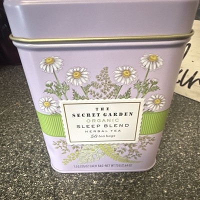 The Secret Garden Tea Organic Sleep Blend, Chamomile Peppermint, 50 Bags Tin