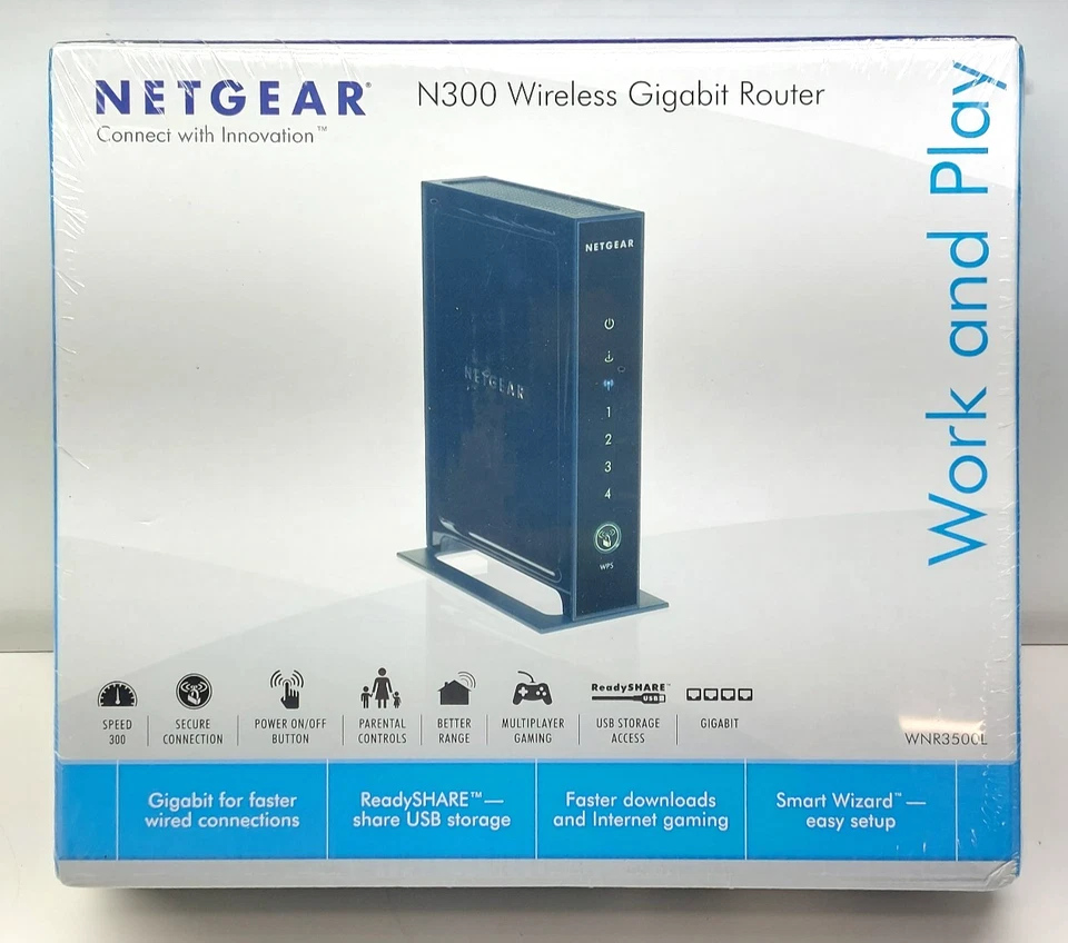 Netgear N300 Wireless Gigabit Router WNR3500L 606449064988 - Image 2 of 4