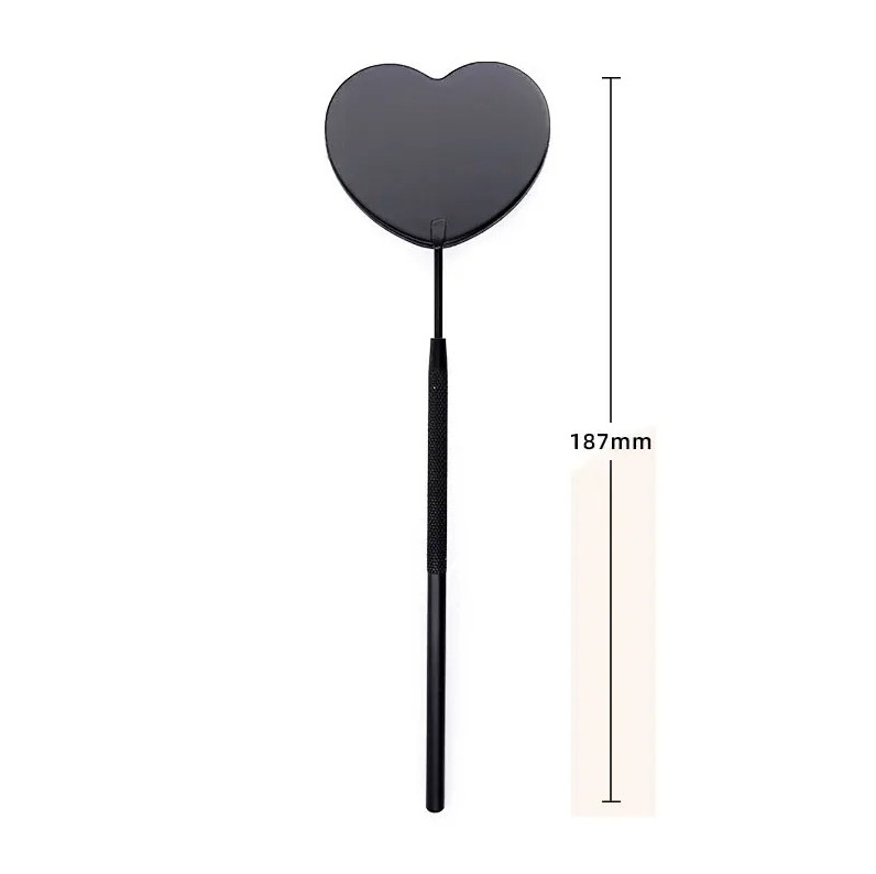 1 Pc Heart Shape Eyelash Extension Mirror Stainless Steel Makeup Tool