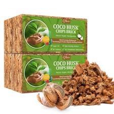 4 Pack Coco Chips Substrate for Plants- 4.4lb 100 Organic Coconut Husk Brick...