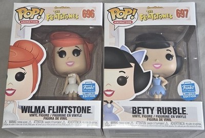 Betty Rubble Wilma Flintstone Funko Shop (2) Pop Exclusive Set Mint w/ Protector