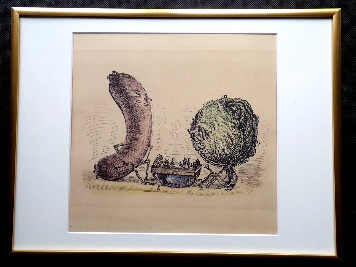 Stell-Es-Auf! "Wirsing und Wurst" Schach Küche Restaurant Geschenk A. Paul Weber