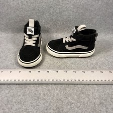 VANS SK8-Hi Zip MTE-1 Kids Toddler Size 6 Insulated Black Suede On White Shoes