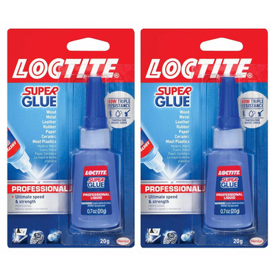 Loctite Super Glue Professional Liquid, Clear, 0.7 Fl Oz Bottle, 2 Pack - Superg