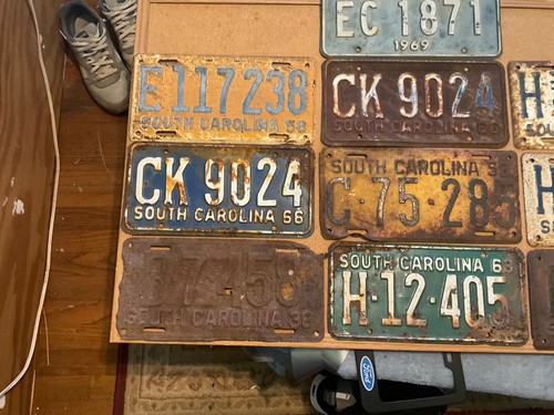 Lot # 2 Of 10 South Carolina SC 1950’s & 1960’s + 1938 License Plates Rustic - Picture 2 of 7