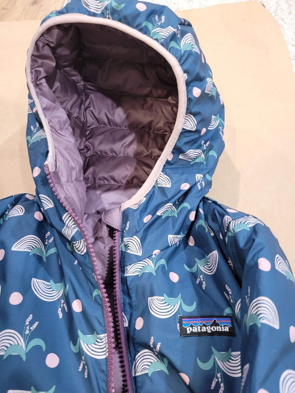 Patagonia Girls Reversible Down Sweater Hoody eBay