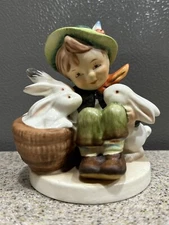 Vintage Hummel Goebel Figurine “Playmates” Boy With White Bunnies Rabbits in EUC