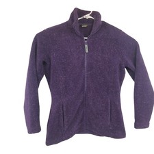 Cabela's Fleece Full Zip Mock Neck Women's Sweatshirt Jacket Purple Size Small