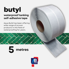 Waterproof Tanking Tape | Self Adhesive Butyl | Aqua Shower Elastic Seal | 5m