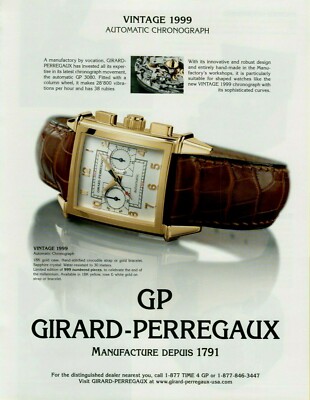 2000 Girard-Perregaux Vintage 1999 Automatic Chronogrph  Watch Vintage Print Ad