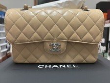 New 2021 CHANEL Caviar Quilted Small Double Flap Beige