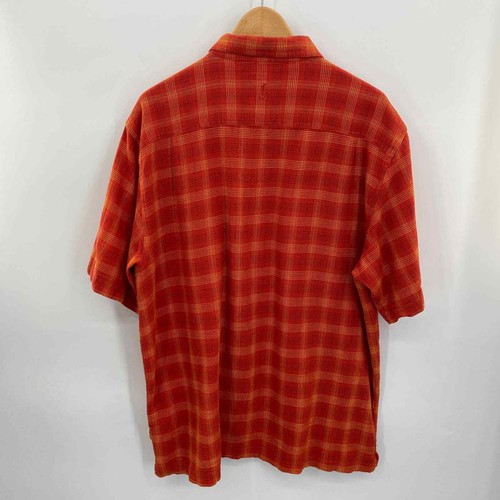 Royal Robbins Button Front Shirt Mens Large Orange Plaid 100% Cotton - Picture 6 of 8