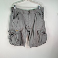 Levi's Signature Mens Cotton Flat Front Mid Rise Casual Gray Cargo Shorts Sz 36