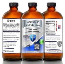 Laboratorio de ángeles de vidrio de plata coloidal de 16 oz 10 ppm