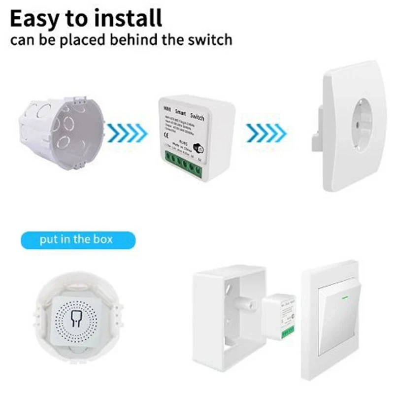 WiFi Smart Switch DIY Light Mini 2 Way Control Alexa Google Home Cozylife App - Image 2 of 4