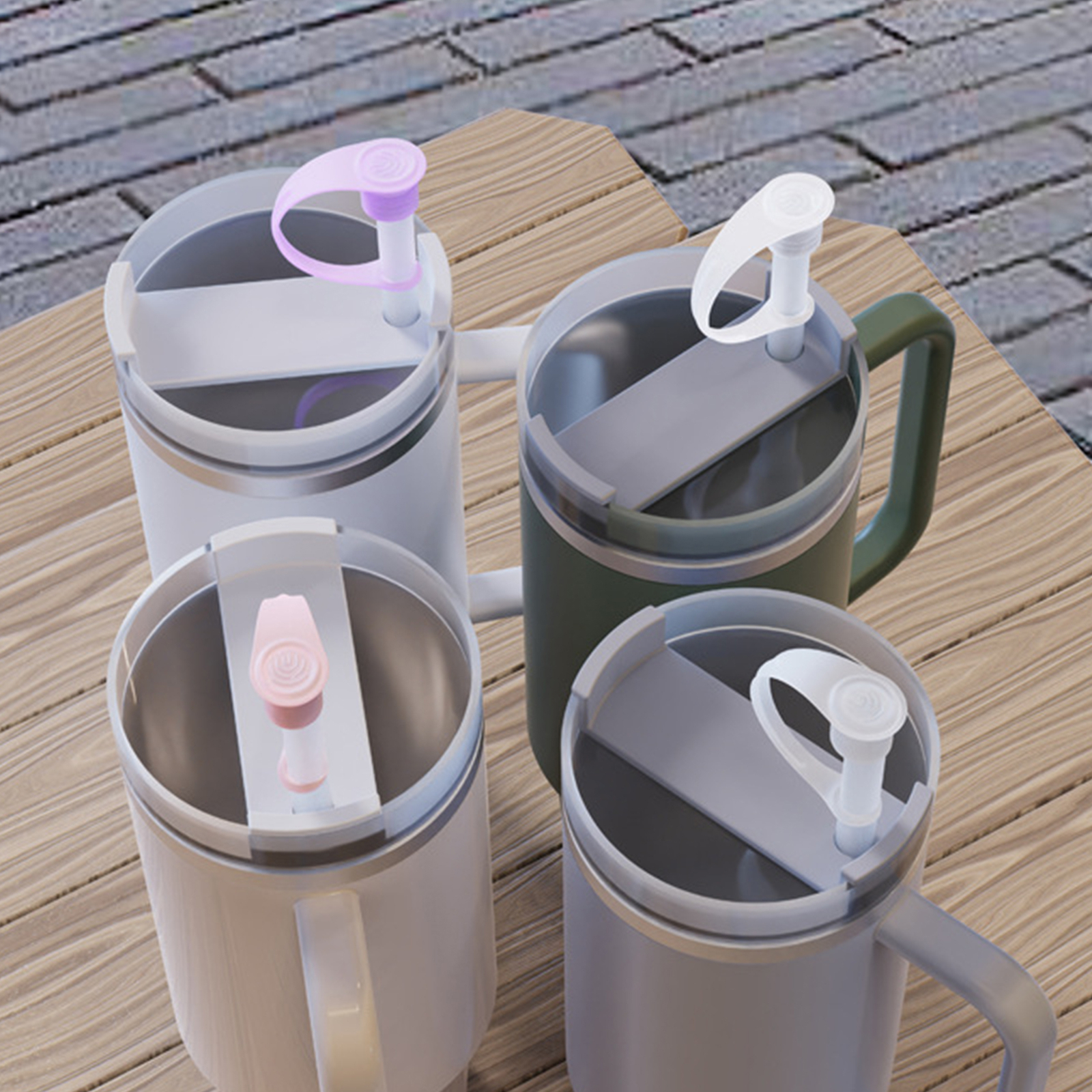 Straw Guard Straw Cup Cover Water Bottle Guard Silicone Set for 20oz 30oz 40oz ...