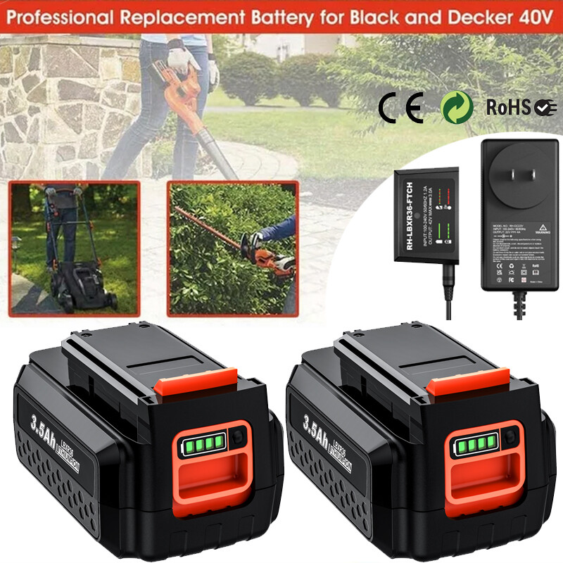 40V Max Lithium Battery 3.5Ah for Black+Decker LBXR36 LBX2040 with Charger  