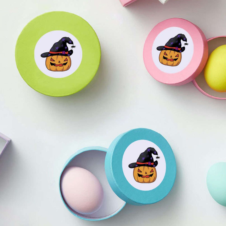 24 x 40mm Round 'Halloween Pumpkin' Stickers (SK00068832) eBay