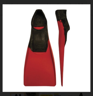 New FINIS Long Floating Fins  Black/Red  Size 9-11 US