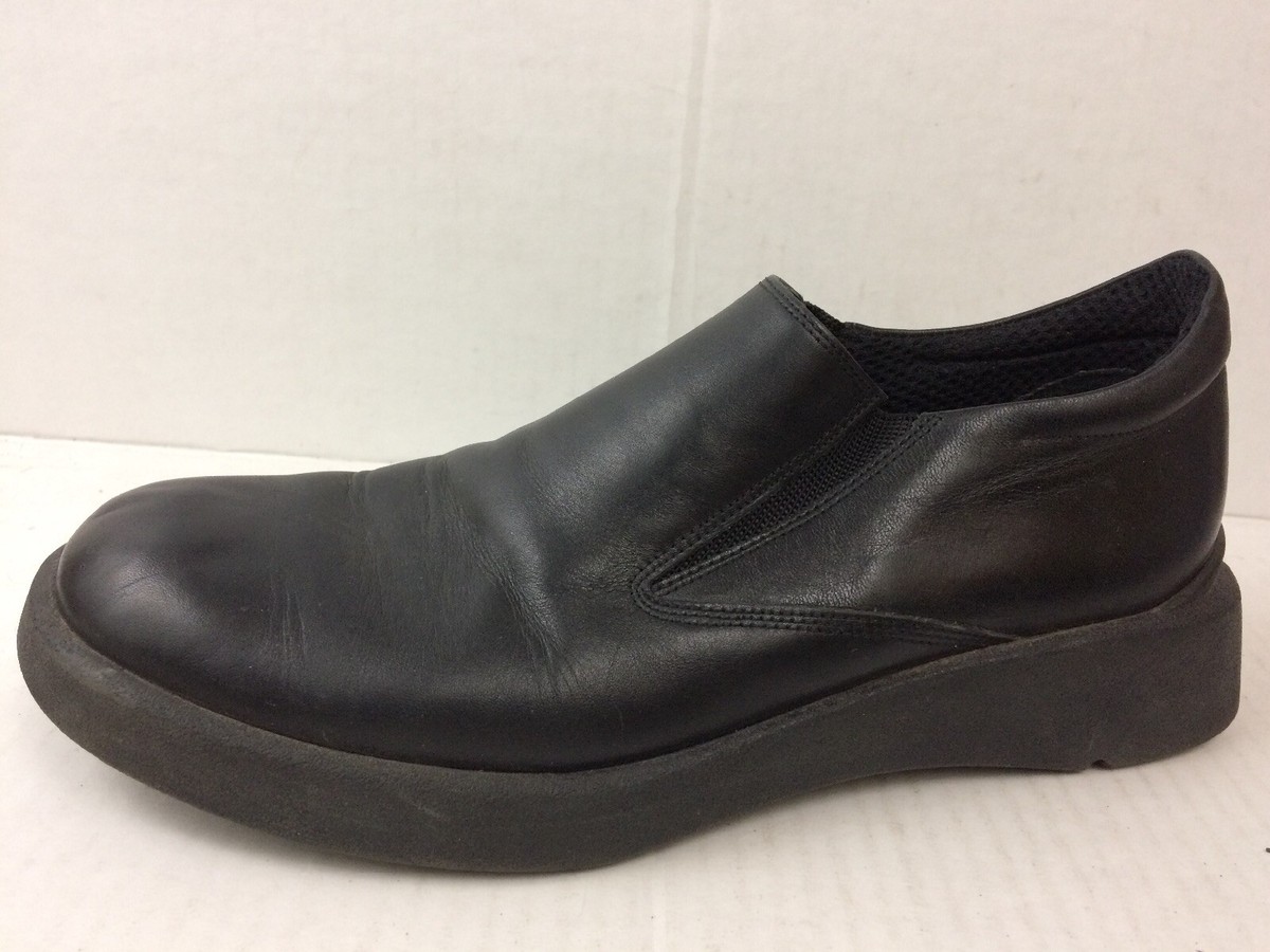 Bally Womens Med Black Leather Slip On Loafers Flats Comfort Shoes Wedge  Clogs