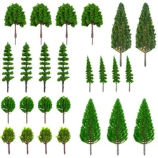 25pcs Model Trees Model Train Scenery Mixed Miniature Trees Artificial Wargam...
