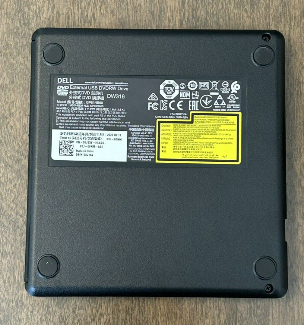 DELL EXTERNAL USB SLIM DVD RW OPTICAL DRIVE DW316 eBay