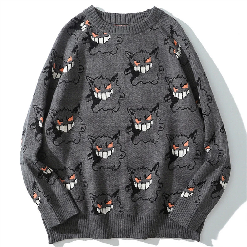 Autumn and Winter Gengar Sweater Quality Knitted Sweater Anime Harajuku  Sweater | eBay