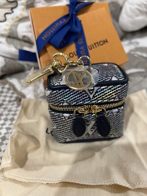 Brand New Louis Vuitton Blue Micro Vanity Pouch Bag Key Charm | eBay