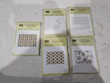 Lot Of 4 Stampin Up! Textured Impressions Lovely Lace, Flurry -Sizzix Big Shot