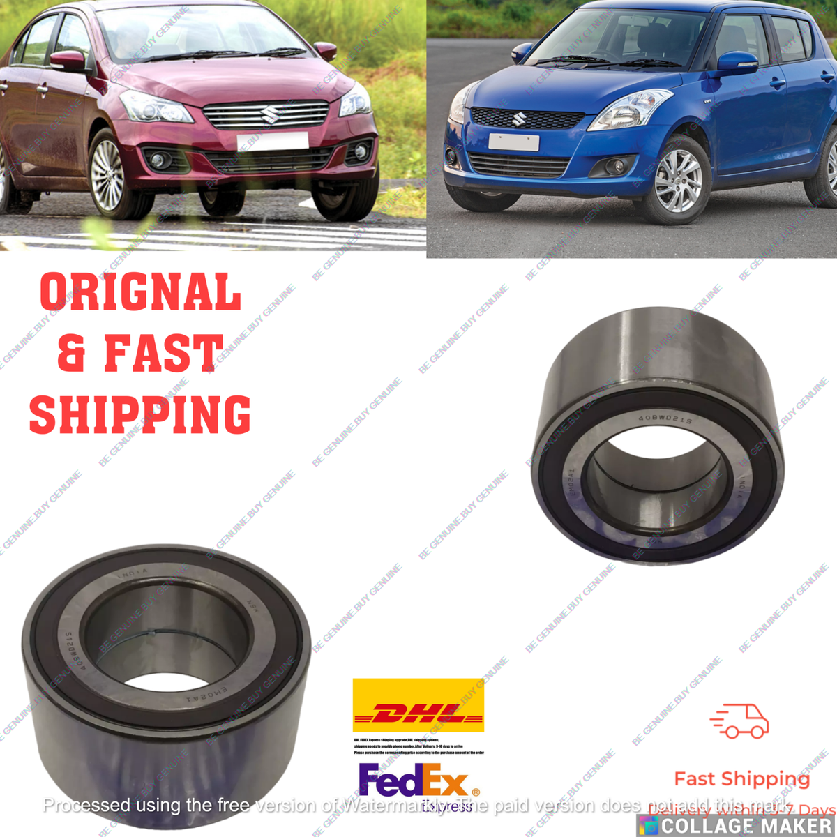 GENUINE OEM FRONT WHEEL BEARING PAIR FOR SUZUKI SWIFT & CIAZ