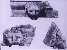 Water Spouts, Temple of Zeus, Olympia (Altis), Greece, Magic Lantern Glass Slide