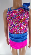 Dance Pre-Owned Costume Weissman 10735 XS Child Multiple Colors Jazz