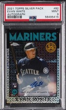 2021 TOPPS SILVER PACK 1986 CHROME PROMO AUTO #82 EVAN WHITE PSA 9