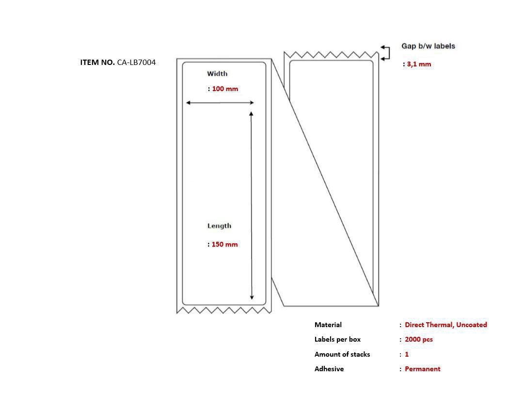 Capture CA-LB7004 Ship-label 100 x 150mm.