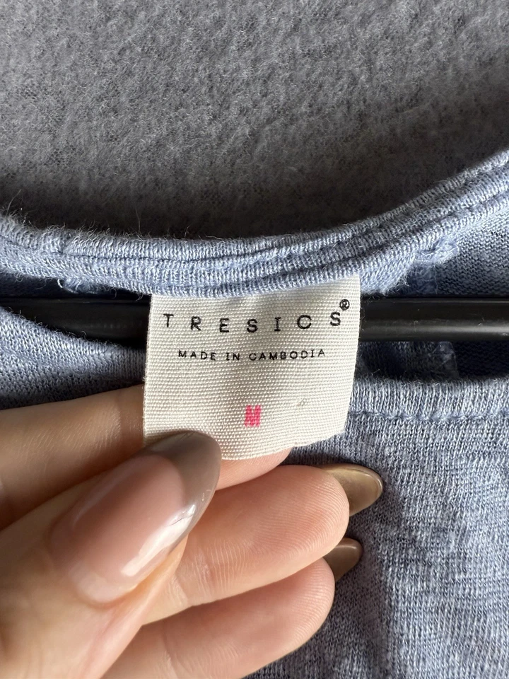 Camiseta sin mangas Tresics 100 % lino espalda abierta sin mangas transparente swing talla mediana Foto 2 de 4