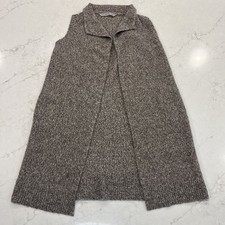 Athleta Womens XXS/ XS Sweater Duster Cardigan Vest Merino Wool Yak Pockets Soft
