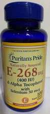 Puritan's Pride Vitamin E-with Selenium 400 IU Natural - 100 Softgels