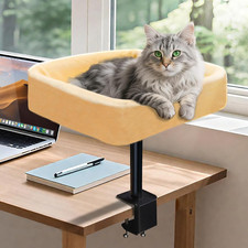 Sturdy Cat Desk Bed with Washable Cover, Dual-Sided for Year-Round Comfort