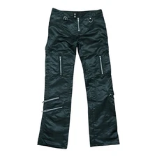 Vintage LIP SERVICE Pants Size 28x33 Goth Raver Punk Cyber y2k 90s Zipper Black