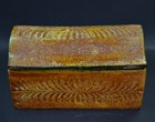 VTG Aldo Londi Bitossi Pottery Italy Decorative Box Rare Arch-Lid Brown Ceramic — photo 3