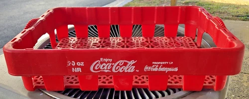 Vintage Red Plastic 20 oz Bottle Crate Tray ENJOY COCA-COLA
