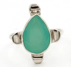 Natural Aquamarine Chalcedony 925 Solid Sterling Silver Ring Jewelry Sz 9 @18-2