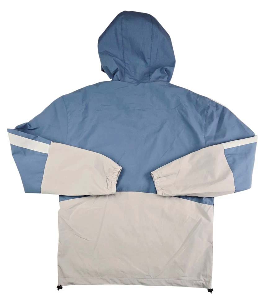 New Balance Woven Water Resistant Lined Hooded Jacket Blue Gray Mens Medium NWT - Image 3 of 4