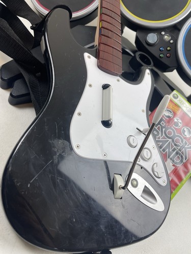 Xbox 360 Rock Band Bundle, Drums, Guitar, Bundle Lot Working Good - Picture 2 of 7