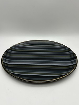 Denby Jet Stripes Oval Platter Serving Plate 14'' x 11 